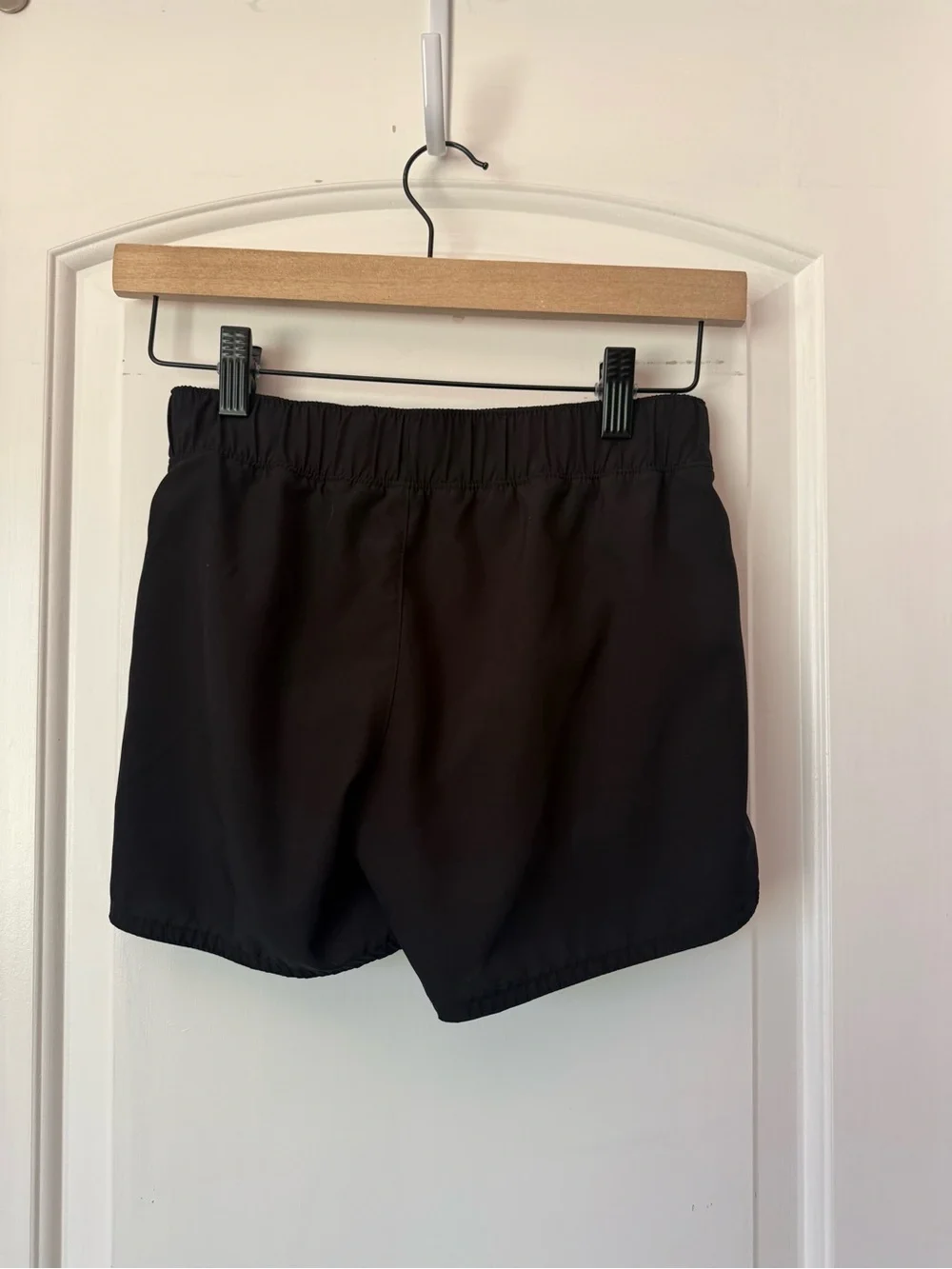 Athletic Black Girls Ruffle Trim Shorts